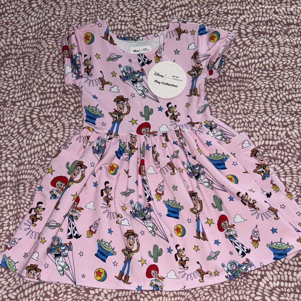 Littlesleepies Toy Story play collection 4t toddler, pink dress. NWT